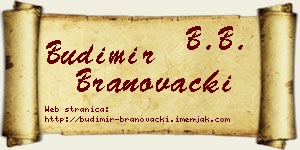 Budimir Branovački vizit kartica